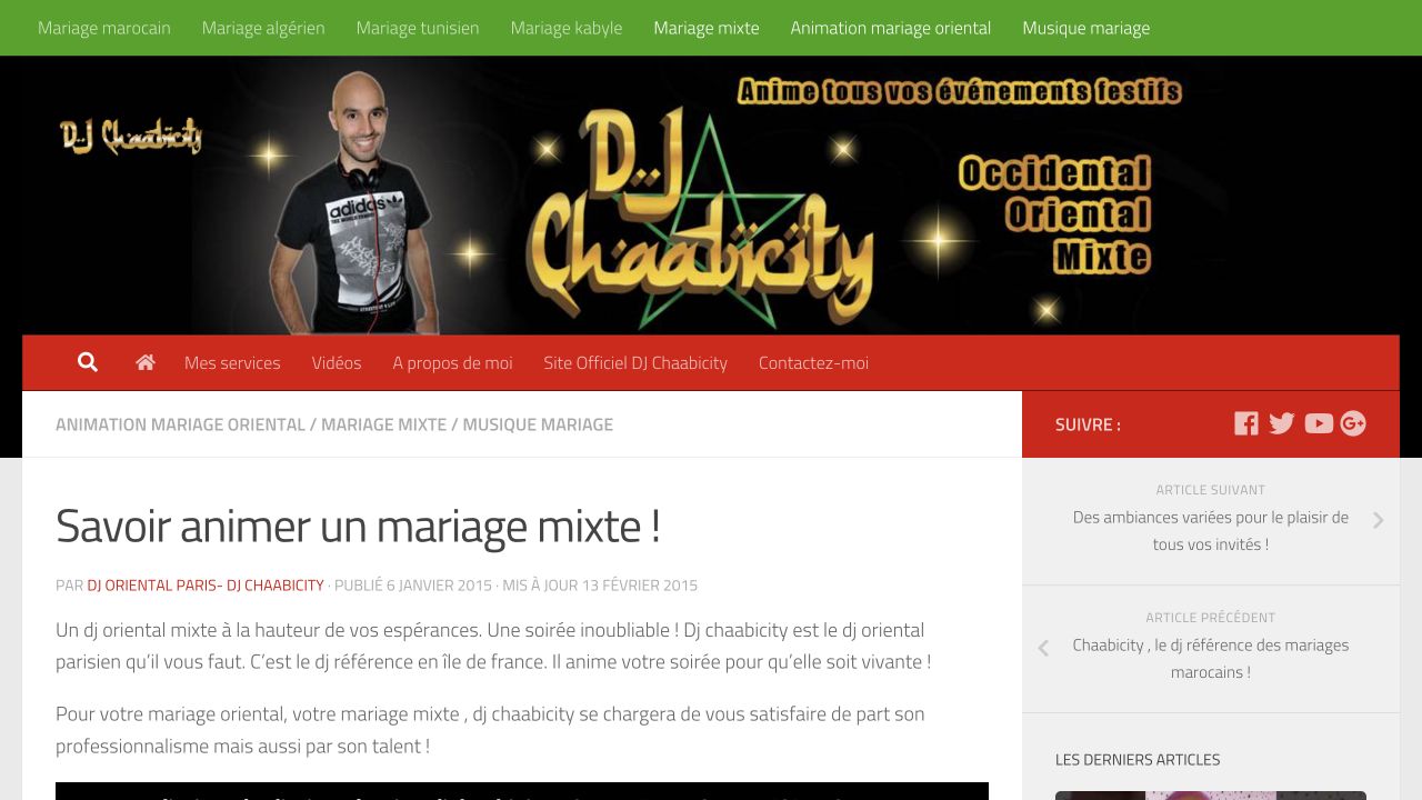 Capture du site de DJ Chaabicity