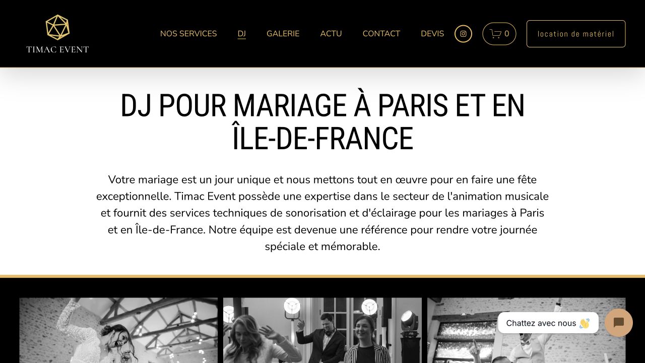 Capture du site de Timac Event
